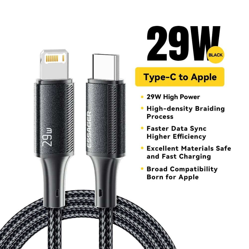 29W USB-C to Lightning 고속 충전 데이터 케이블