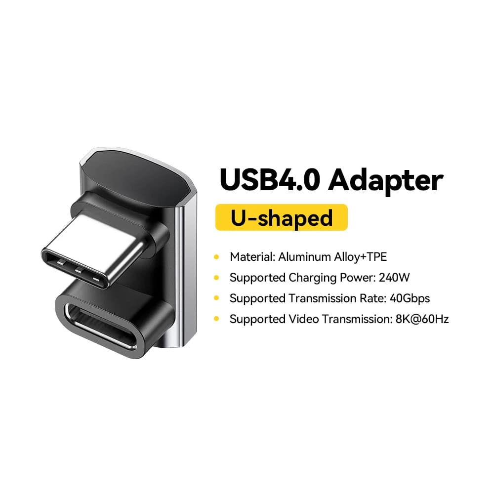 USB4.0 240W 90도 OTG 데이터 어댑터 8K