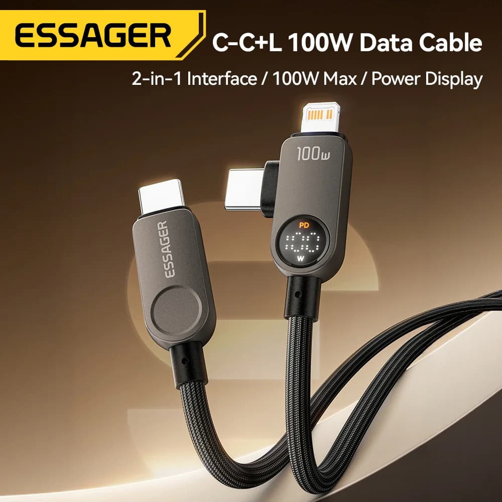 2-in-1 USB-C to Lightning 케이블, 100W PD