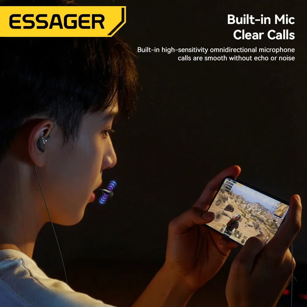 마이크 내장 유선 게이밍 이어폰 USB-C/3.5mm