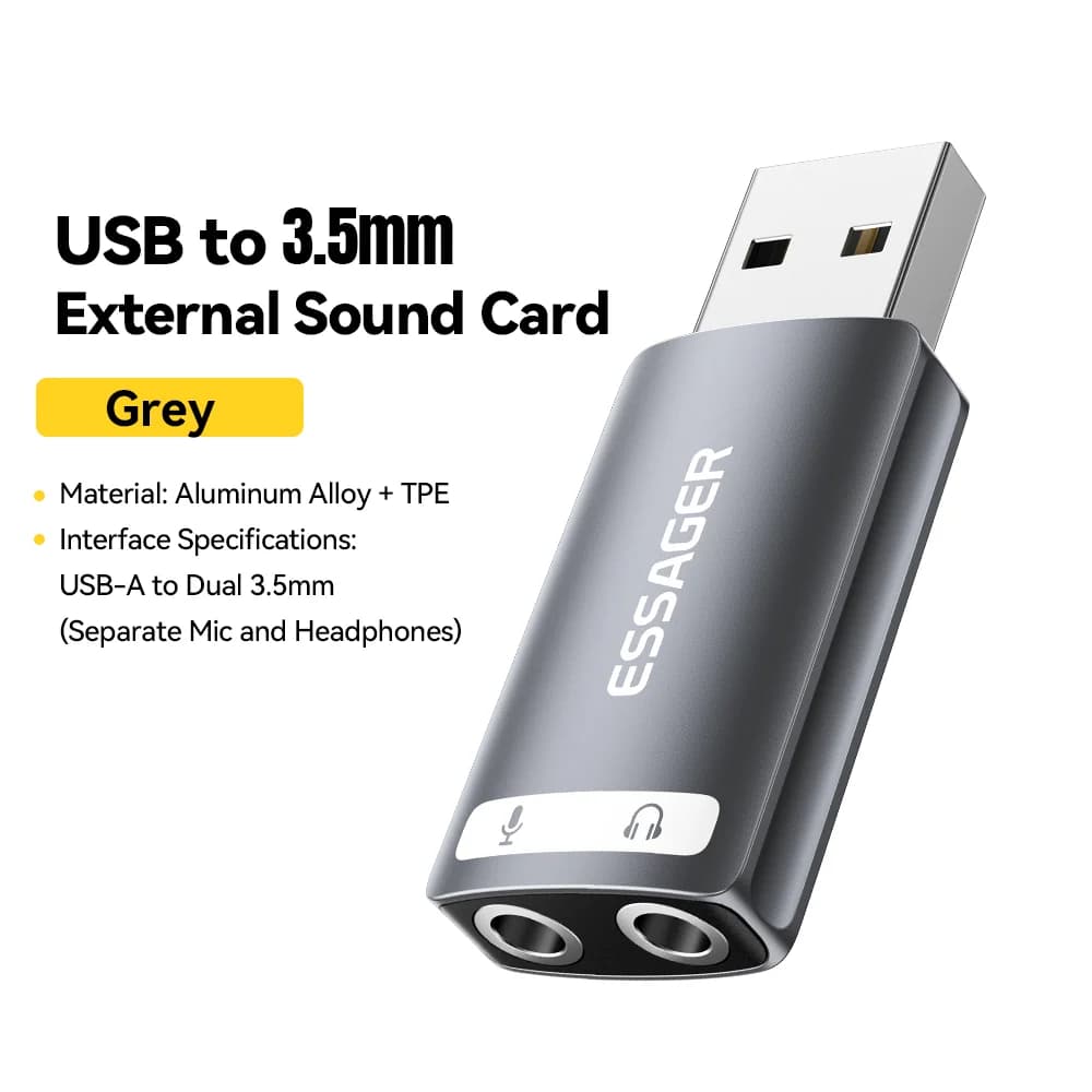 외부 USB 사운드 카드 (3.5mm 오디오 어댑터)