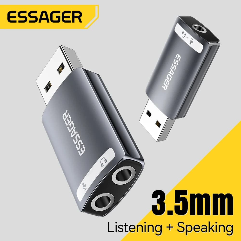 외부 USB 사운드 카드 (3.5mm 오디오 어댑터)