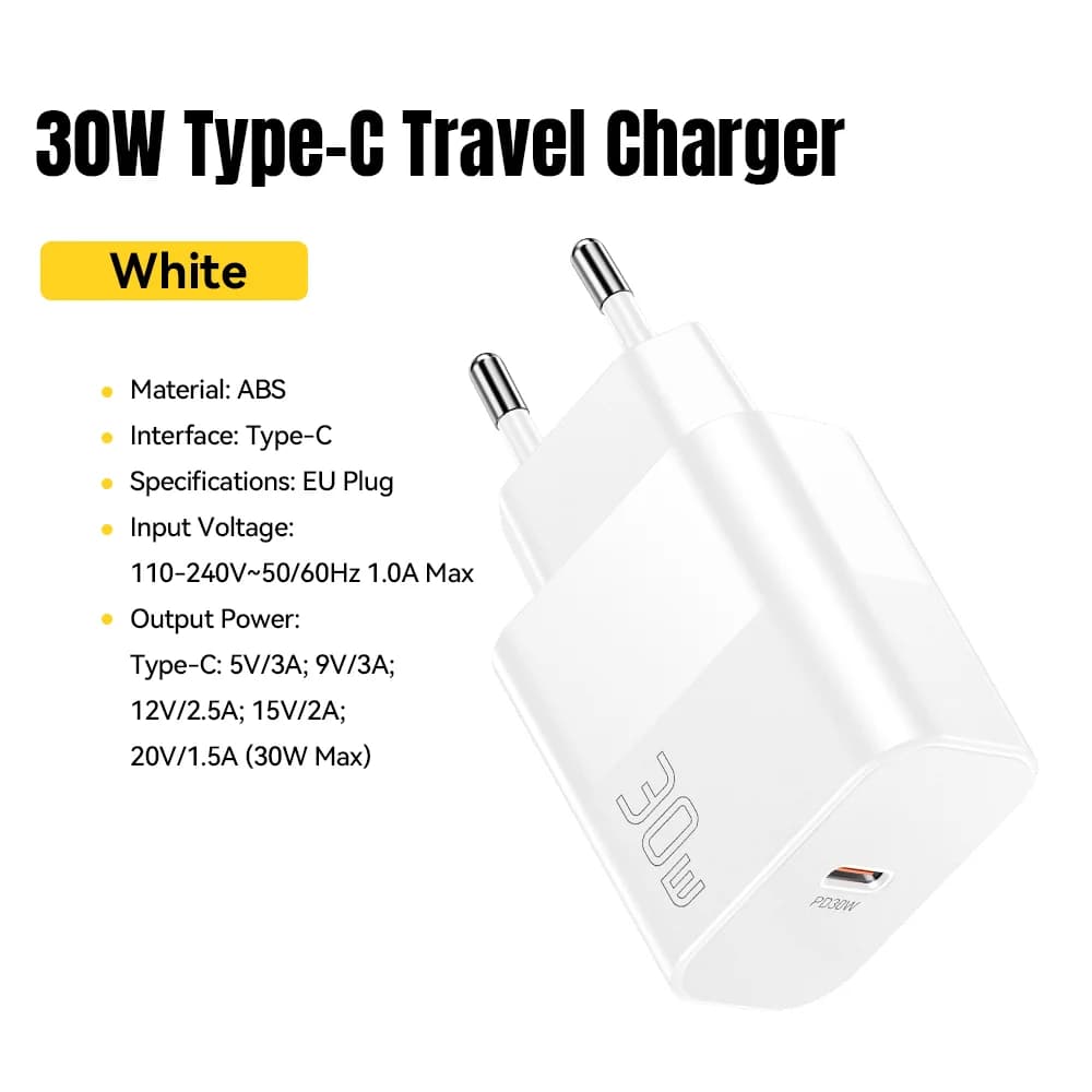 30W USB-C PD 여행용 충전기