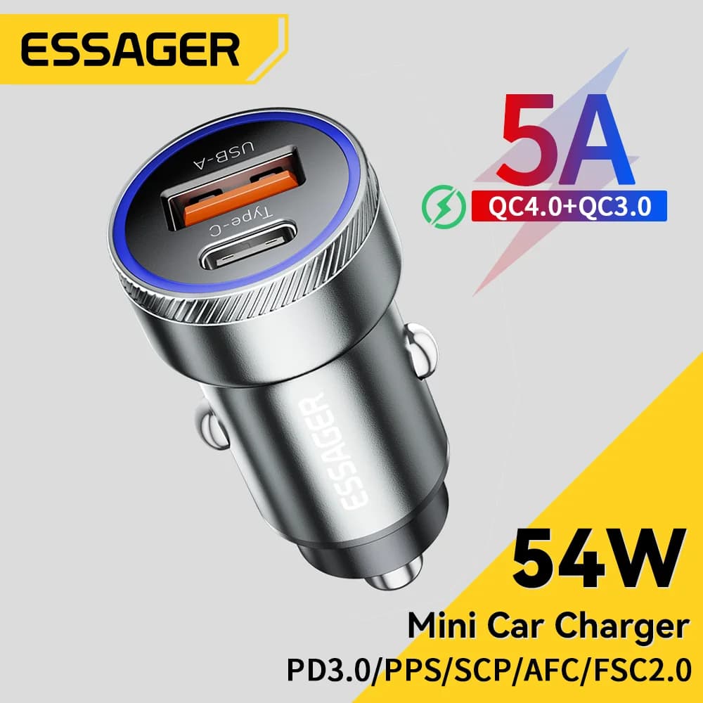54W USB 차량용 충전기 (PD 및 QC 3.0 지원)