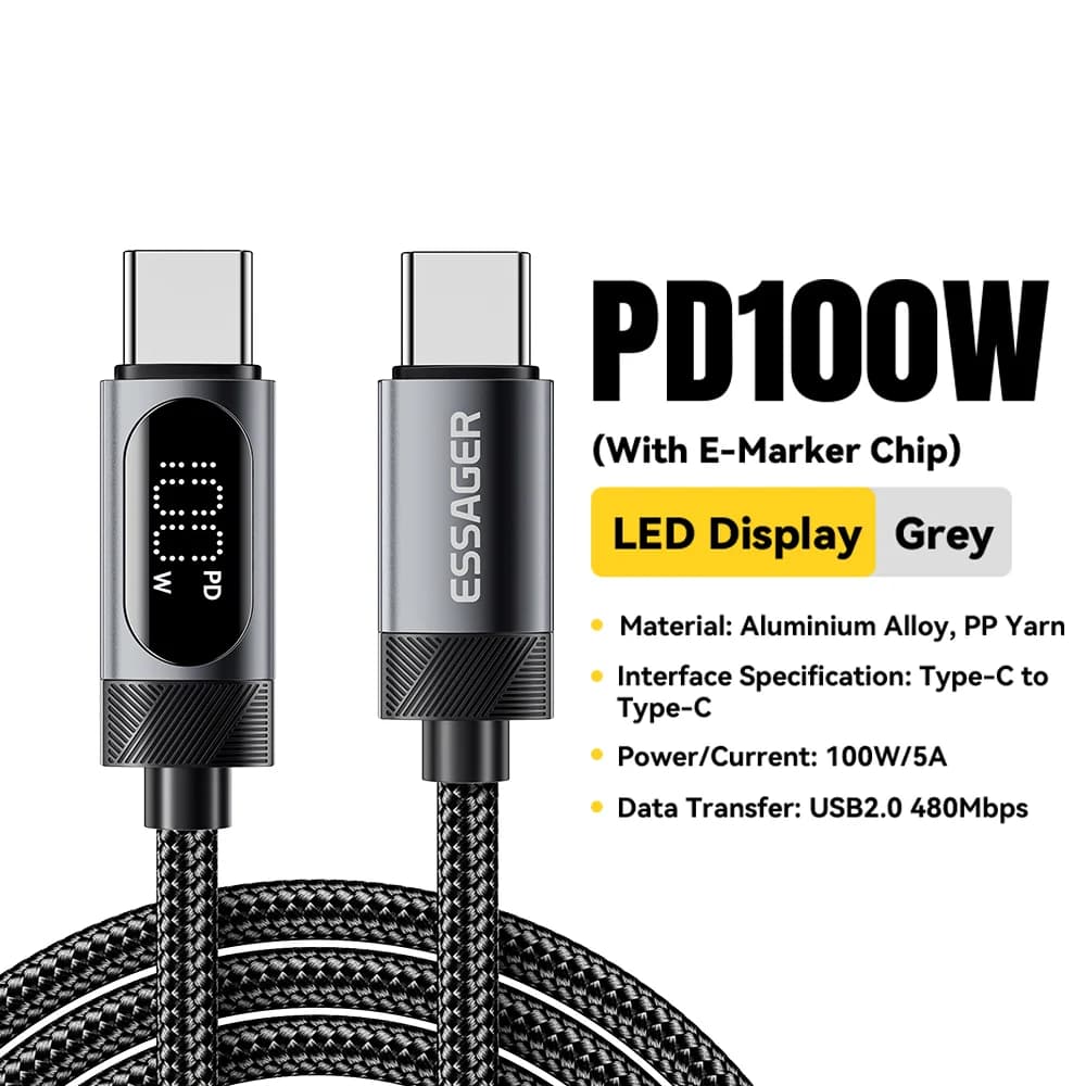 100W USB-C to USB-C 고속 충전 케이블