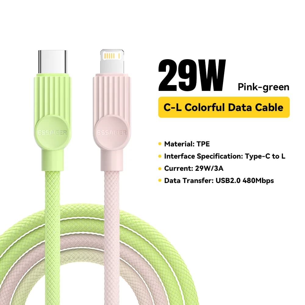 컬러 USB-C to Lightning 케이블, 29W PD