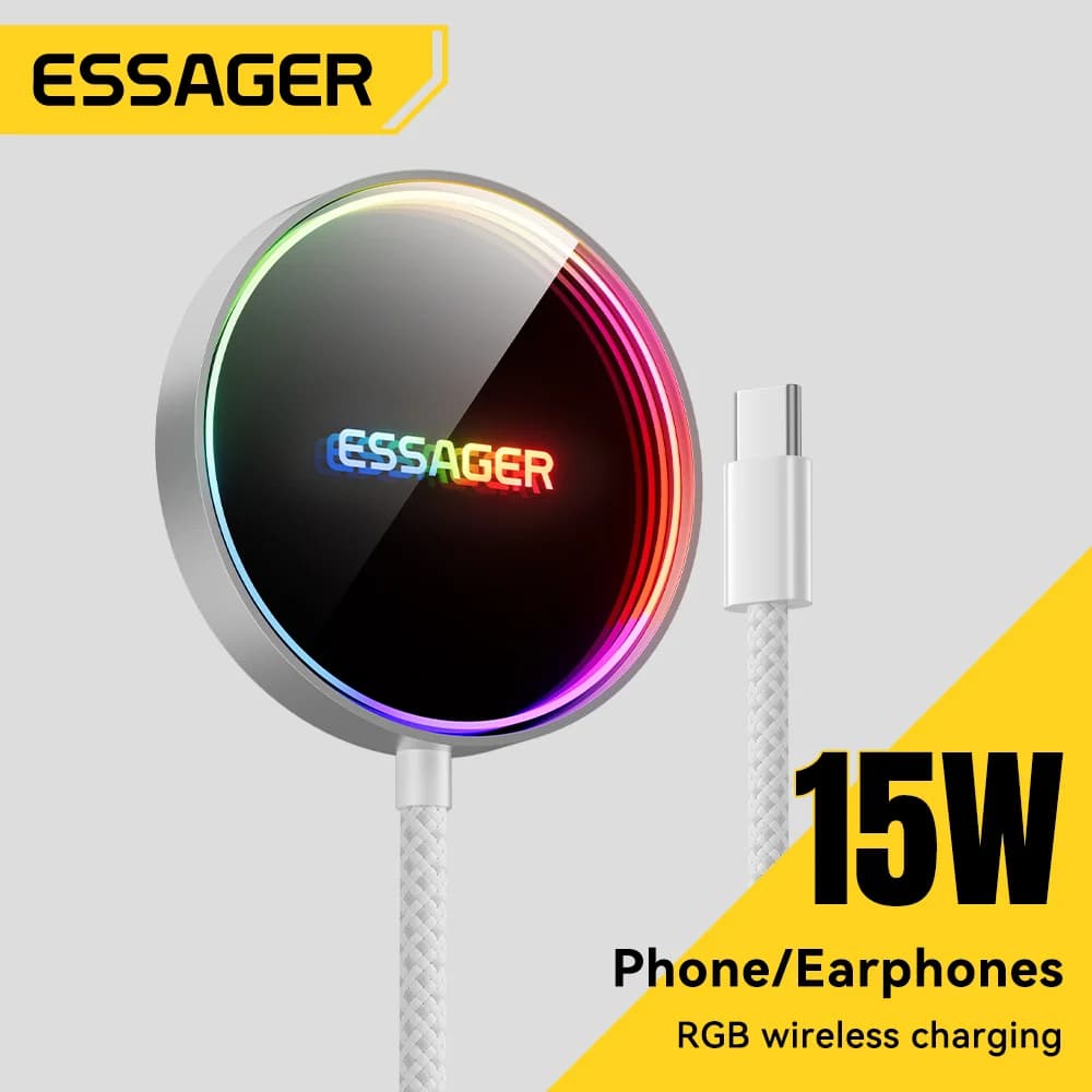iPhone용 15W 마그네틱 RGB 무선 충전기