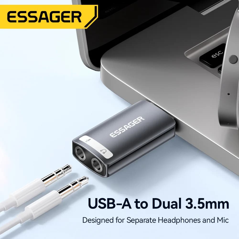 외부 USB 사운드 카드 (3.5mm 오디오 어댑터)