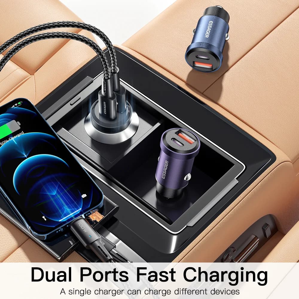 30W USB-C 차량용 충전기, Quick Charge 4.0