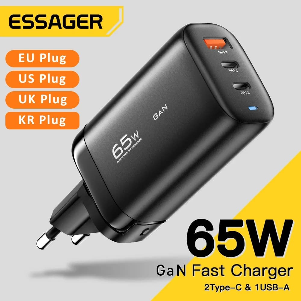 65W GaN USB-C 노트북 충전기, PPS 지원
