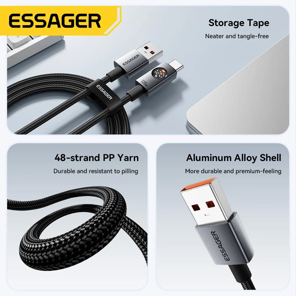 120W 6A USB-A to USB-C 초고속 충전 케이블