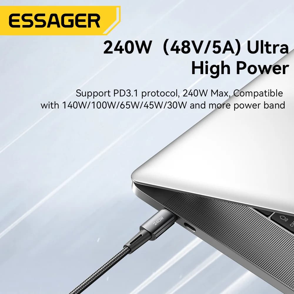 240W 초고속 충전 USB-C 데이터 케이블 6A