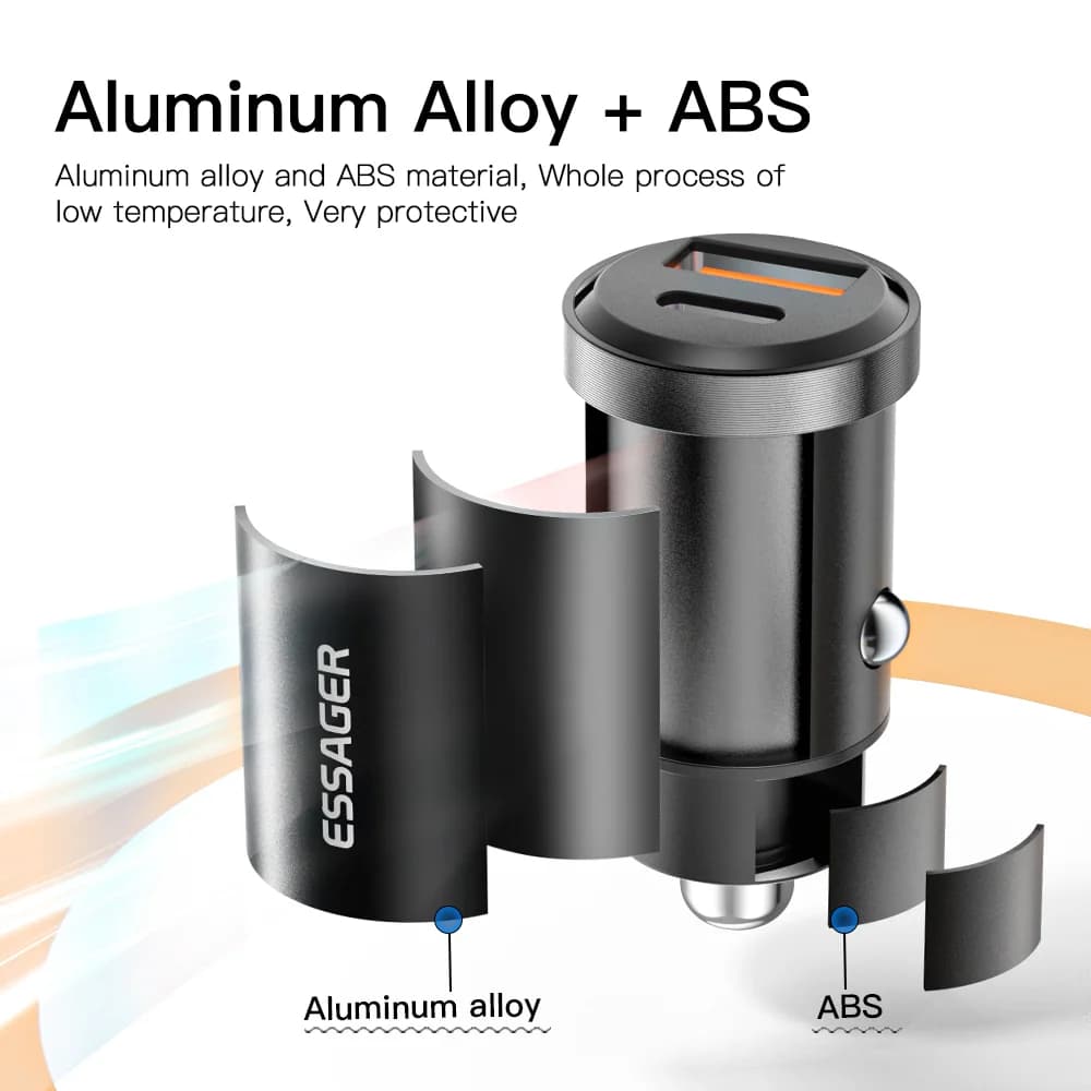30W USB-C 차량용 충전기, Quick Charge 4.0