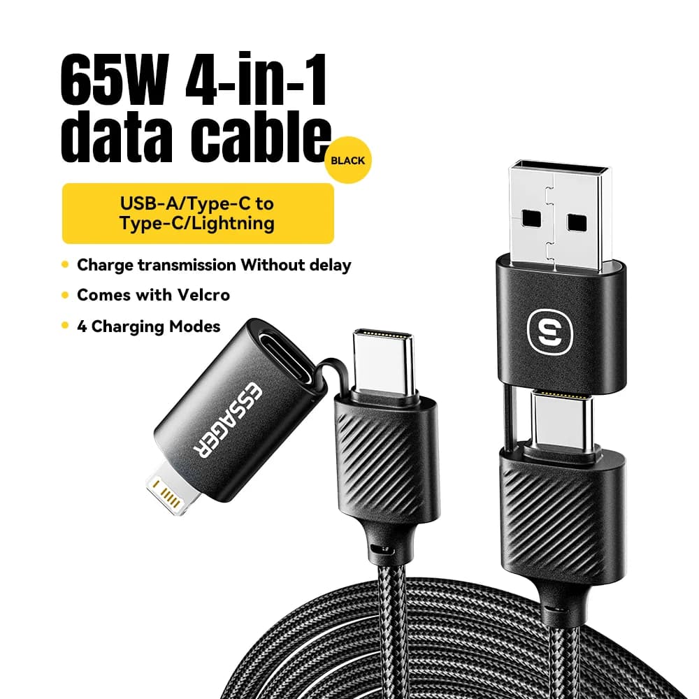 4-in-1 USB-C 케이블, 65W PD 고속 충전