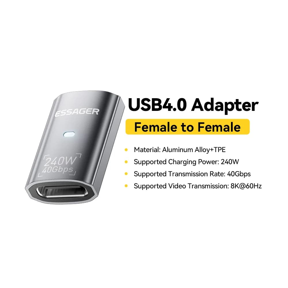 USB4.0 240W 90도 OTG 데이터 어댑터 8K