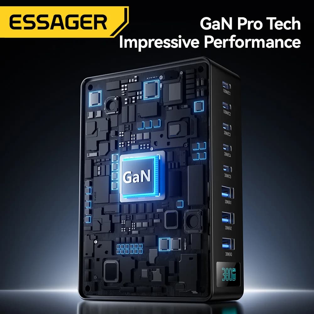 380W 8-in-1 GaN 데스크톱 충전기 스탠드