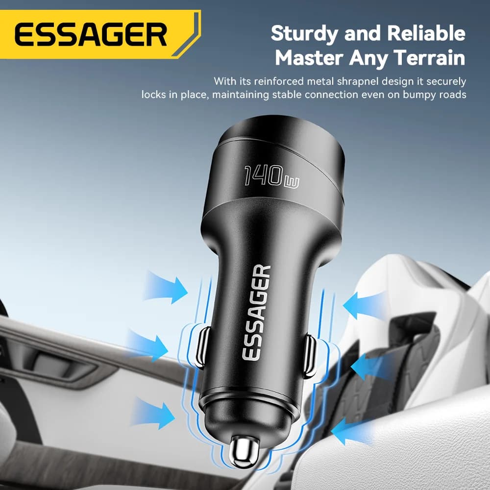 PD 3.1 고속 충전 지원 140W USB-C 차량용 충전기