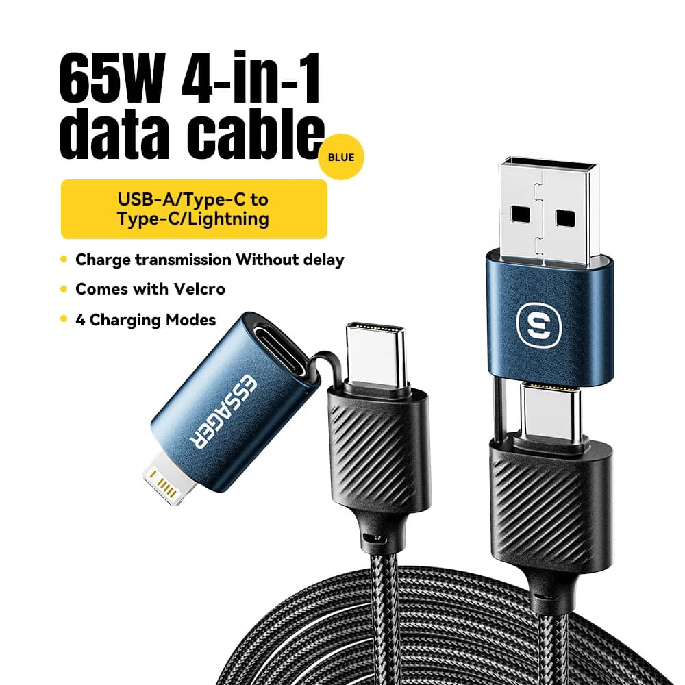 4-in-1 USB-C 케이블, 65W PD 고속 충전