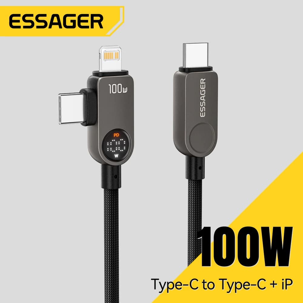 2-in-1 USB-C to Lightning 케이블, 100W PD