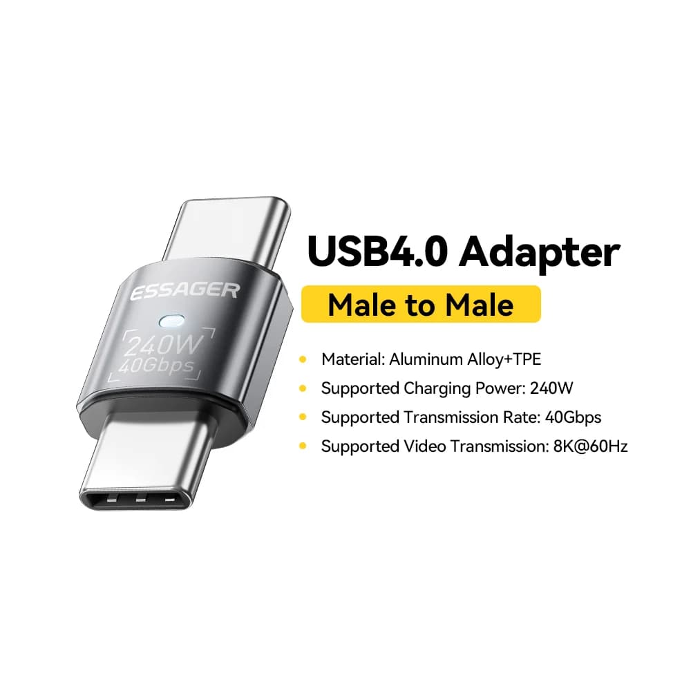 USB4.0 240W 90도 OTG 데이터 어댑터 8K