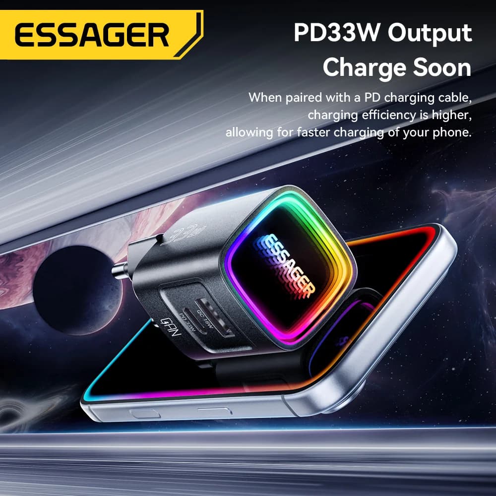 33W GaN USB-C PD 휴대용 충전기