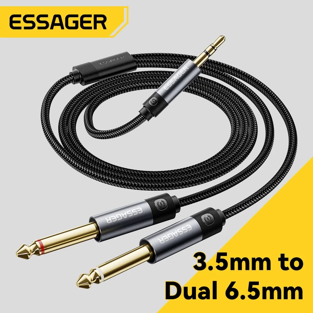 3.5mm to Dual 6.35mm 스테레오 오디오 어댑터 케이블