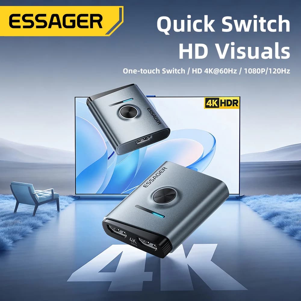 4K 60Hz HDMI 스위처 (2-in-1 스플리터 어댑터)