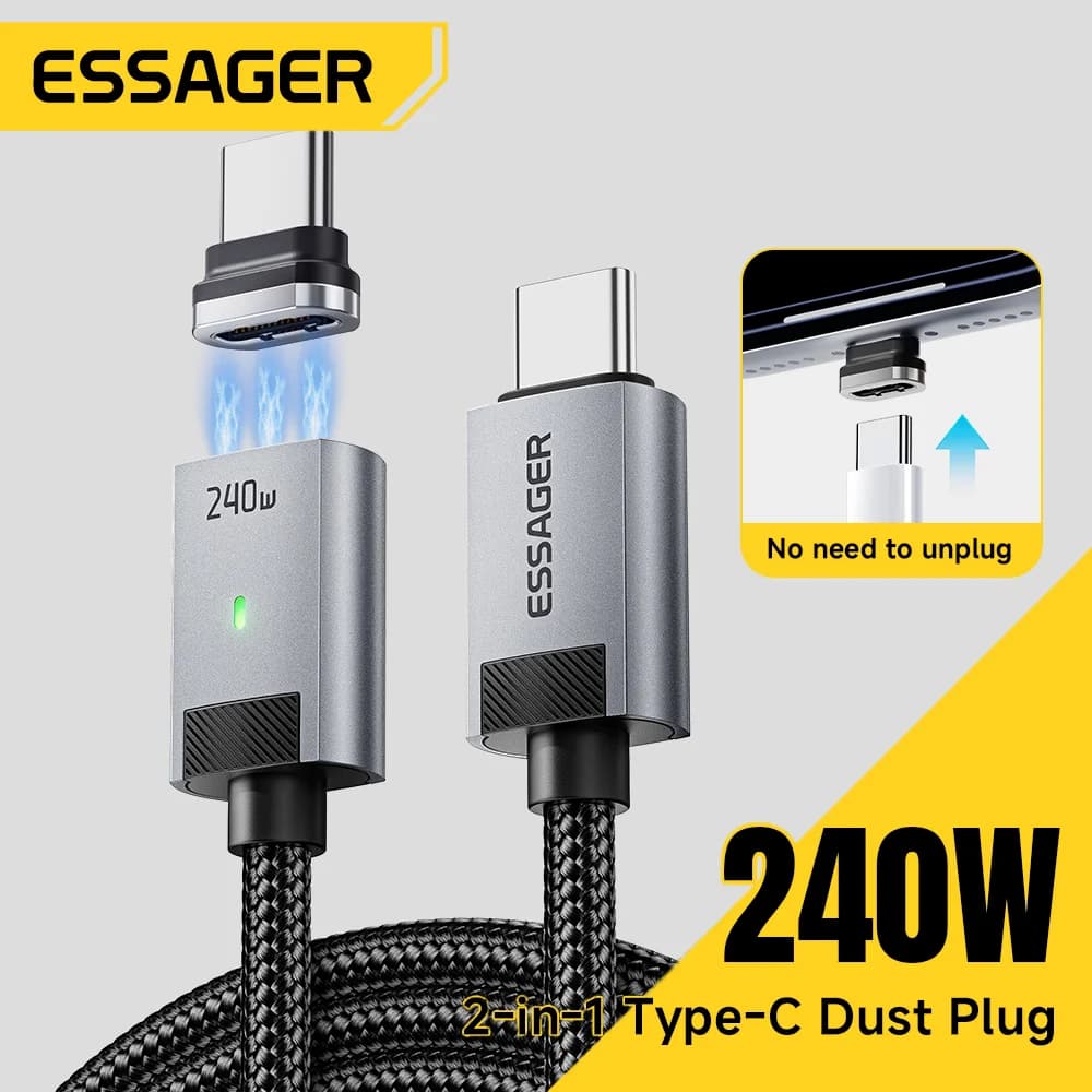 240W 자석식 USB-C to USB-C 충전 케이블