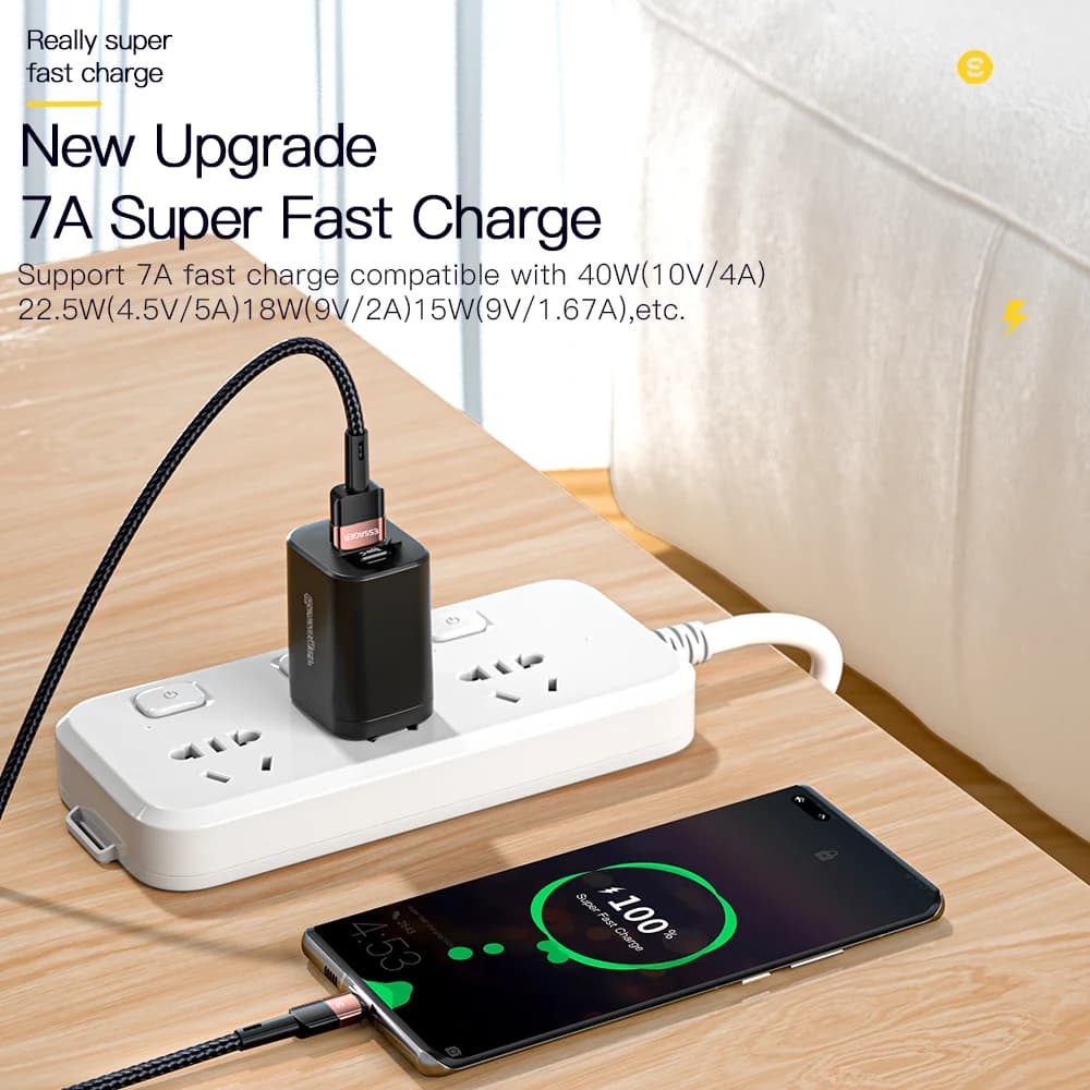 100W USB-C 고속 충전 케이블, 7A