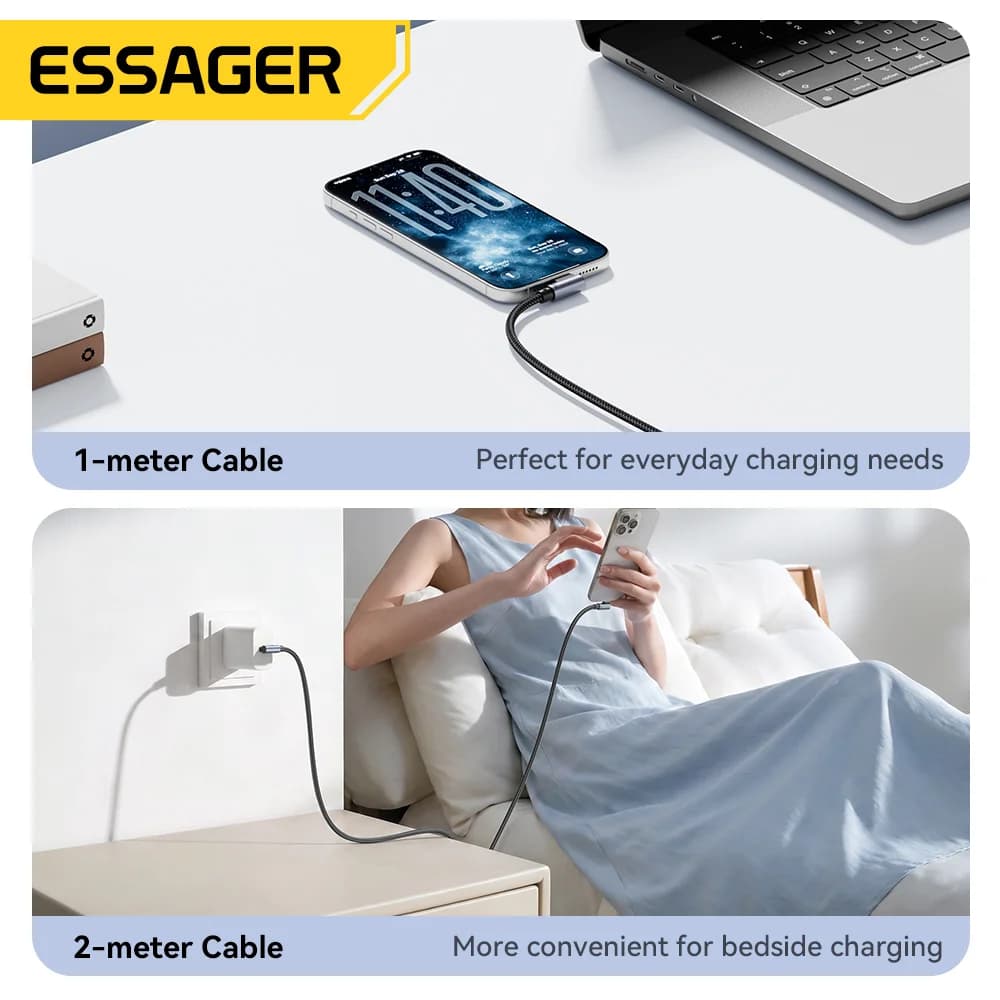 L자형 100W USB-C to USB-C 고속 충전 케이블