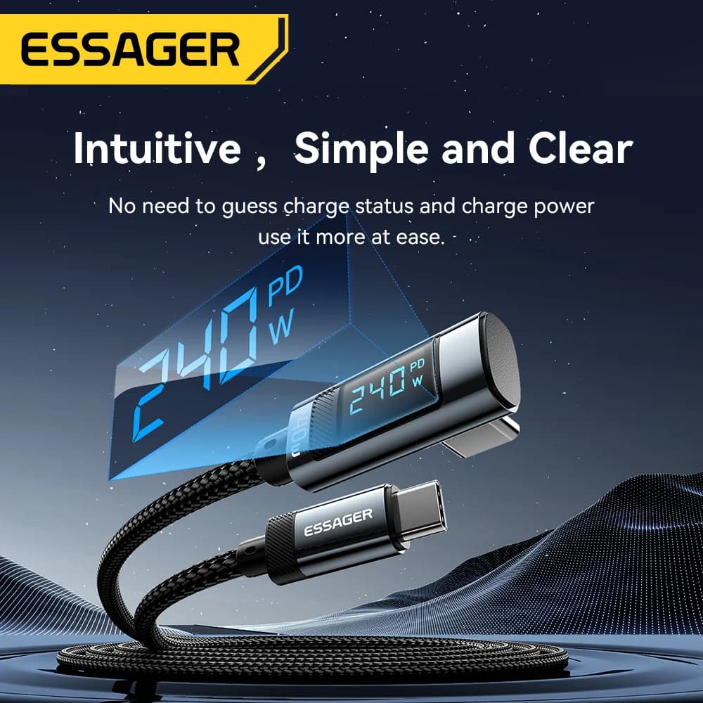 240W 90도 각도 USB-C to USB-C 케이블