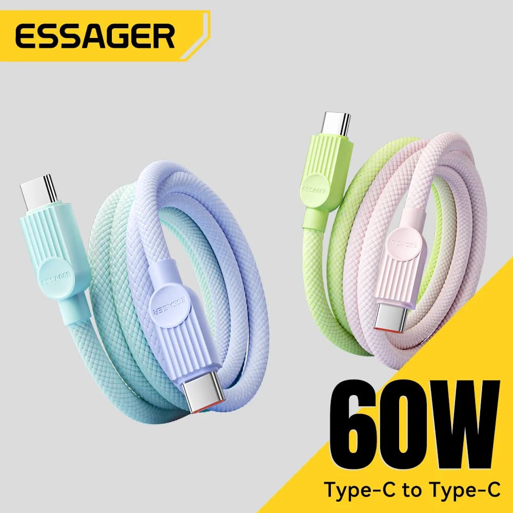 60W 컬러 USB-C to USB-C 고속 충전 케이블