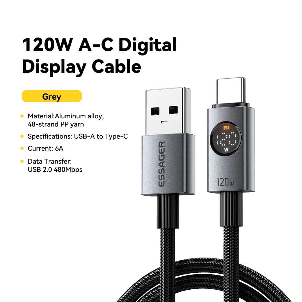 120W 6A USB-A to USB-C 초고속 충전 케이블
