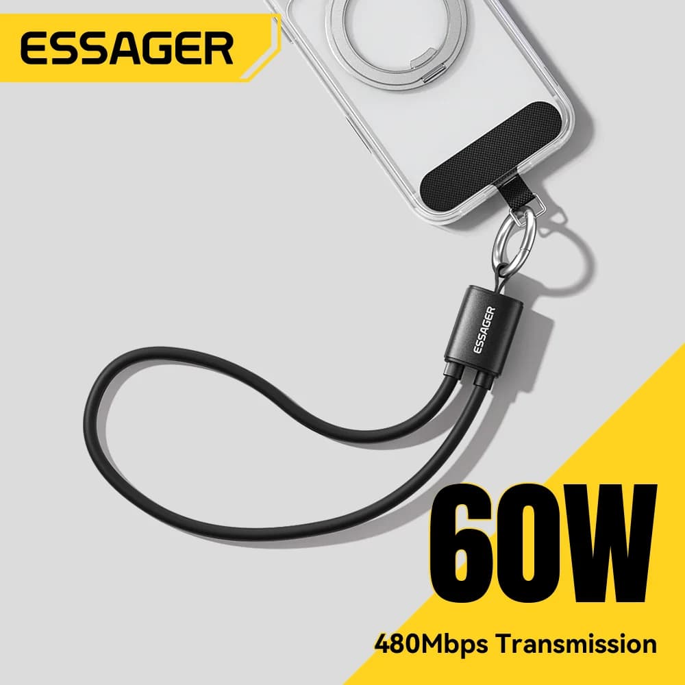 60W 짧은 USB-C to USB-C 스트랩 케이블
