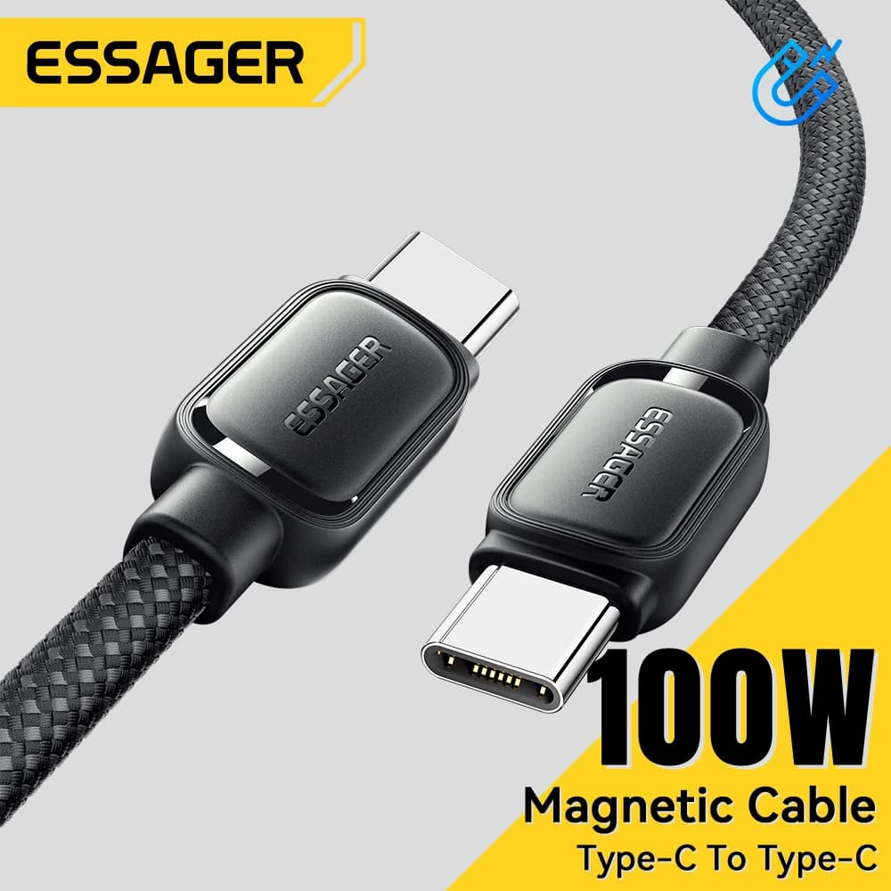 100W 자석식 꼬임 방지 USB-C 충전 케이블