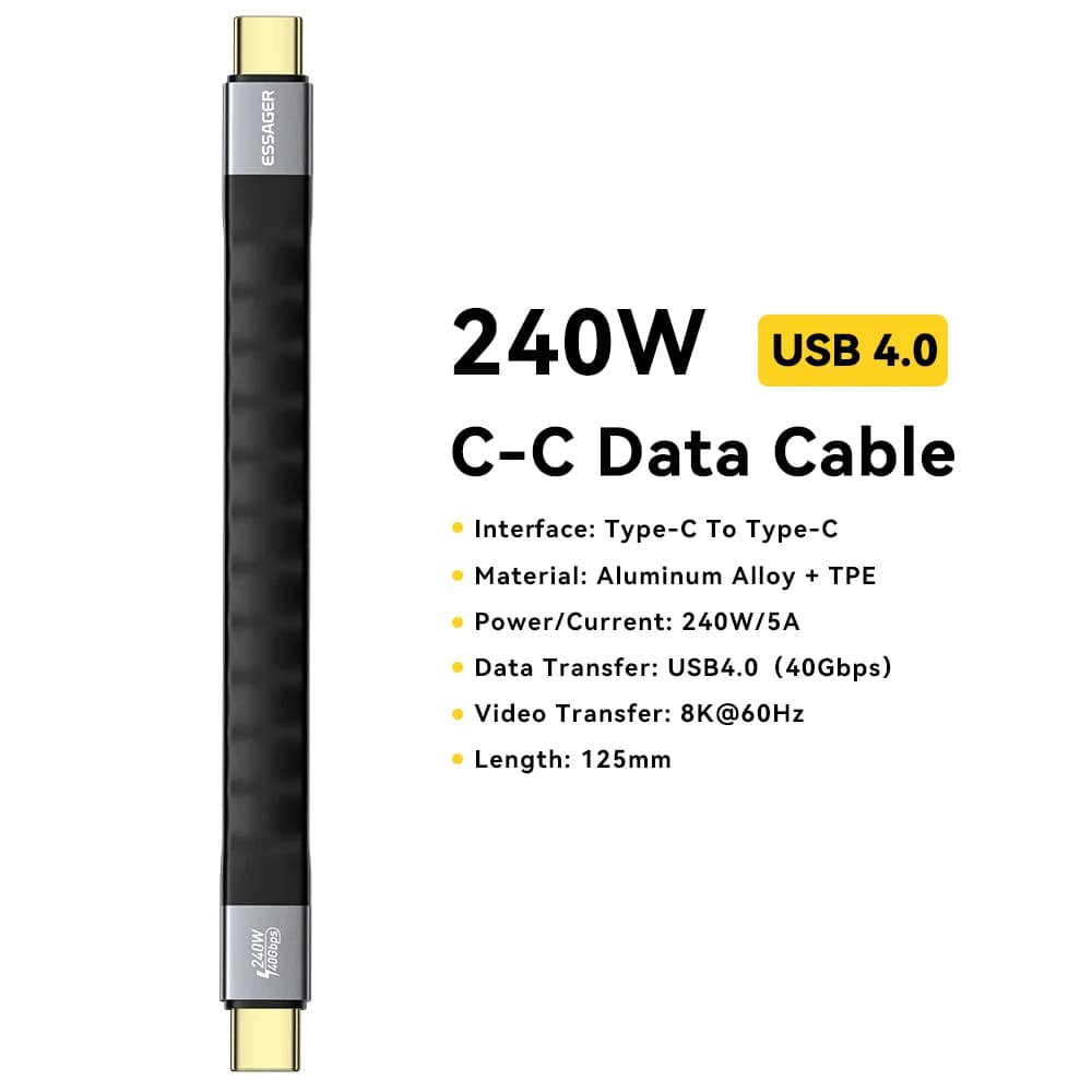 USB 4.0 Type-C 케이블, 240W PD, 8K 영상