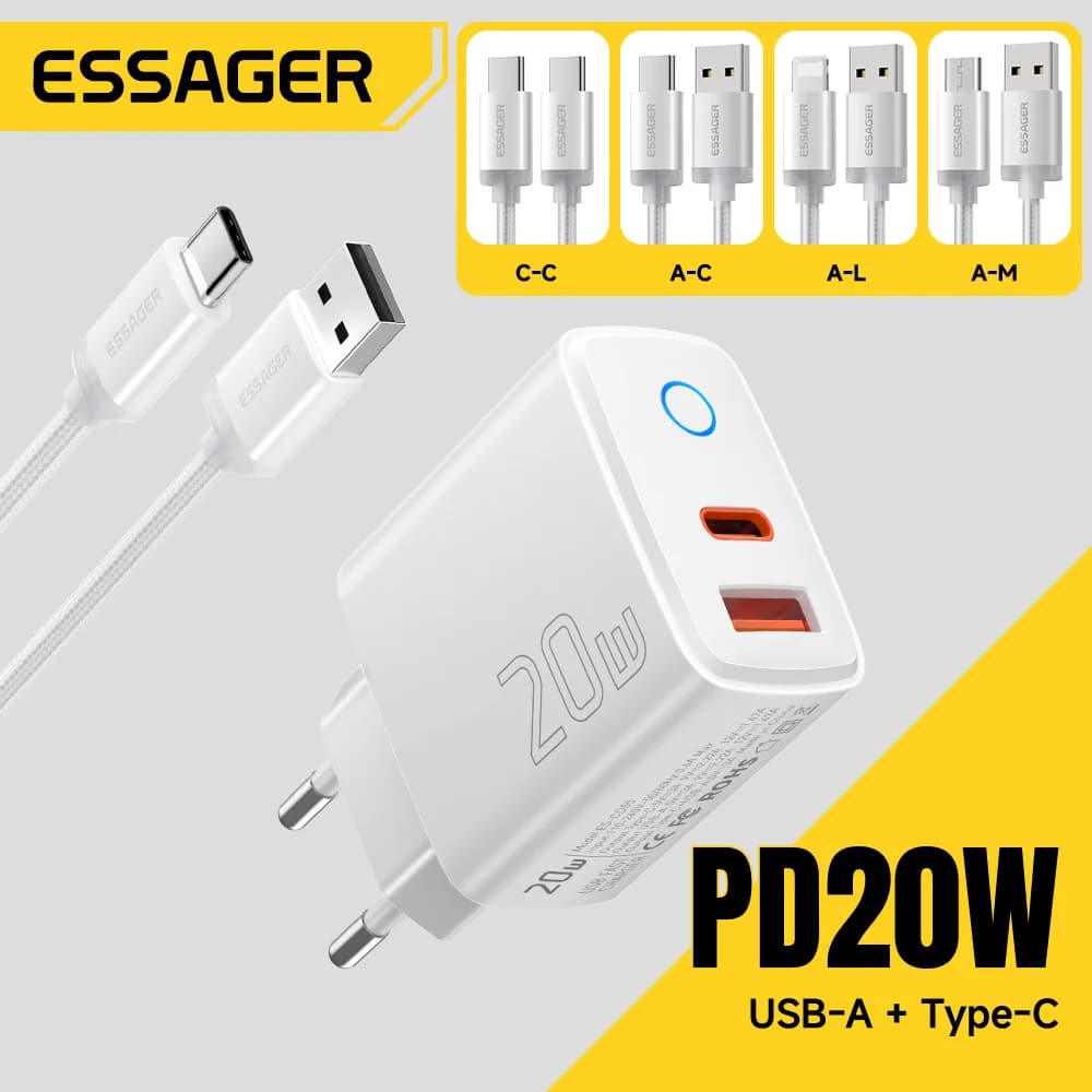 20W USB-C PD 고속 충전기 세트