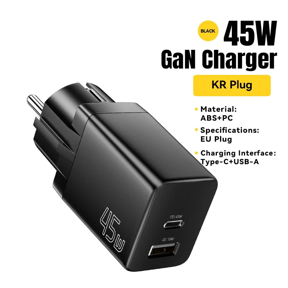 GaN USB Type-C 충전기 (EU/KR 플러그 옵션)