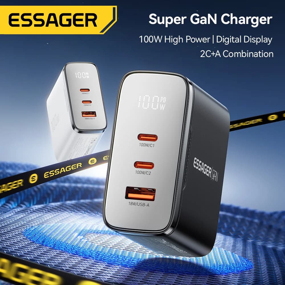 디스플레이 내장 100W GaN USB-C 충전기