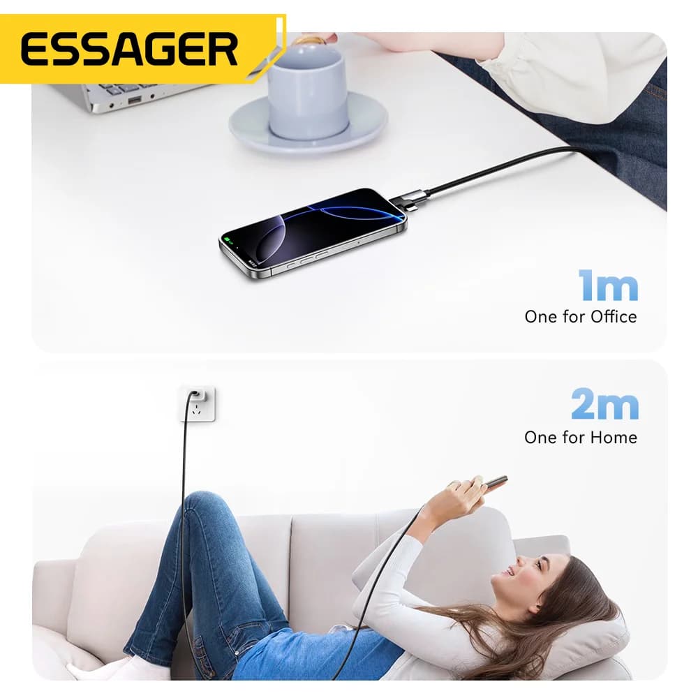 2-in-1 65W PD 고속 충전 케이블 Type-C/USB-A to Micro
