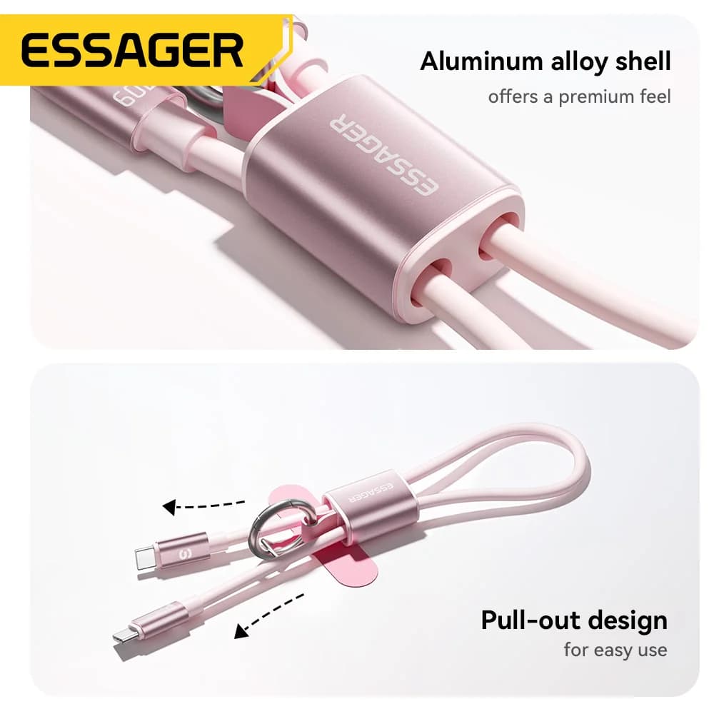 60W 짧은 USB-C to USB-C 스트랩 케이블