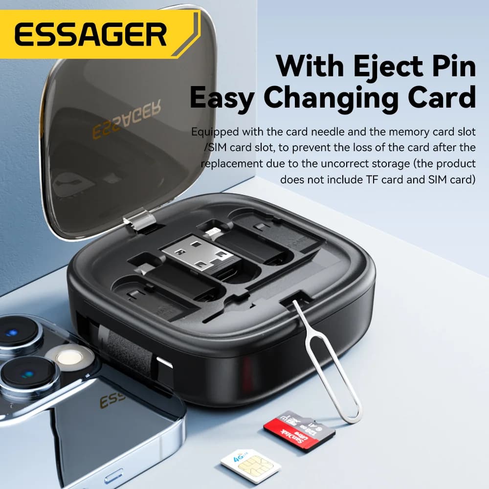 핀 보관함 포함 60W 다기능 USB-C 케이블 세트