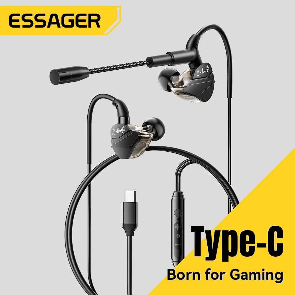 마이크 내장 유선 게이밍 이어폰 USB-C/3.5mm