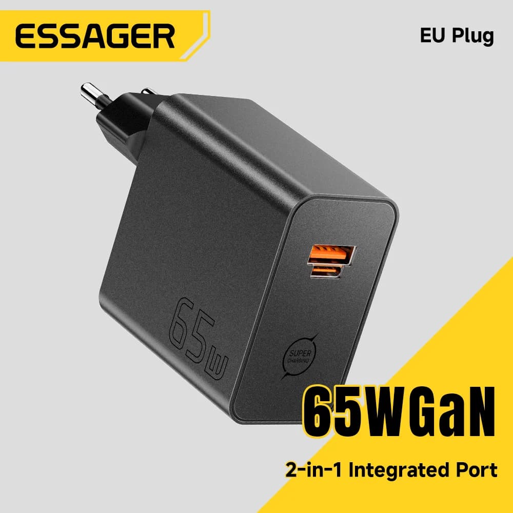 65W GaN 2-in-1 USB Type-C 고속 충전기