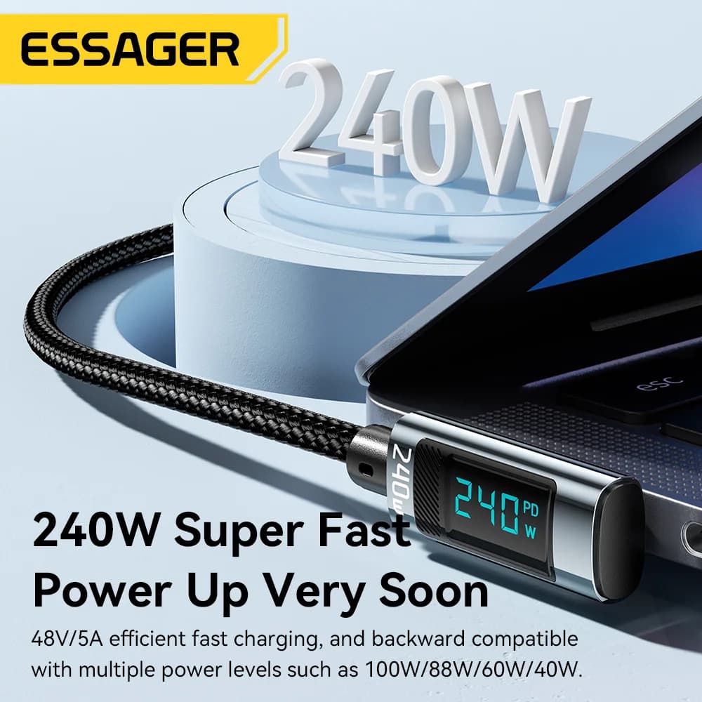 240W 90도 각도 USB-C to USB-C 케이블