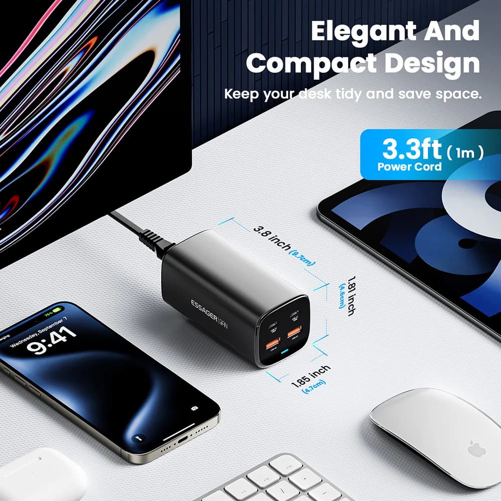 67W GaN USB-C 데스크톱 고속 충전기