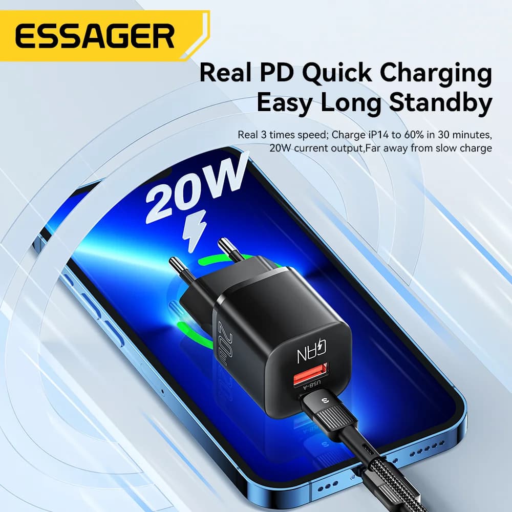 20W GaN USB-C PD 고속 충전기
