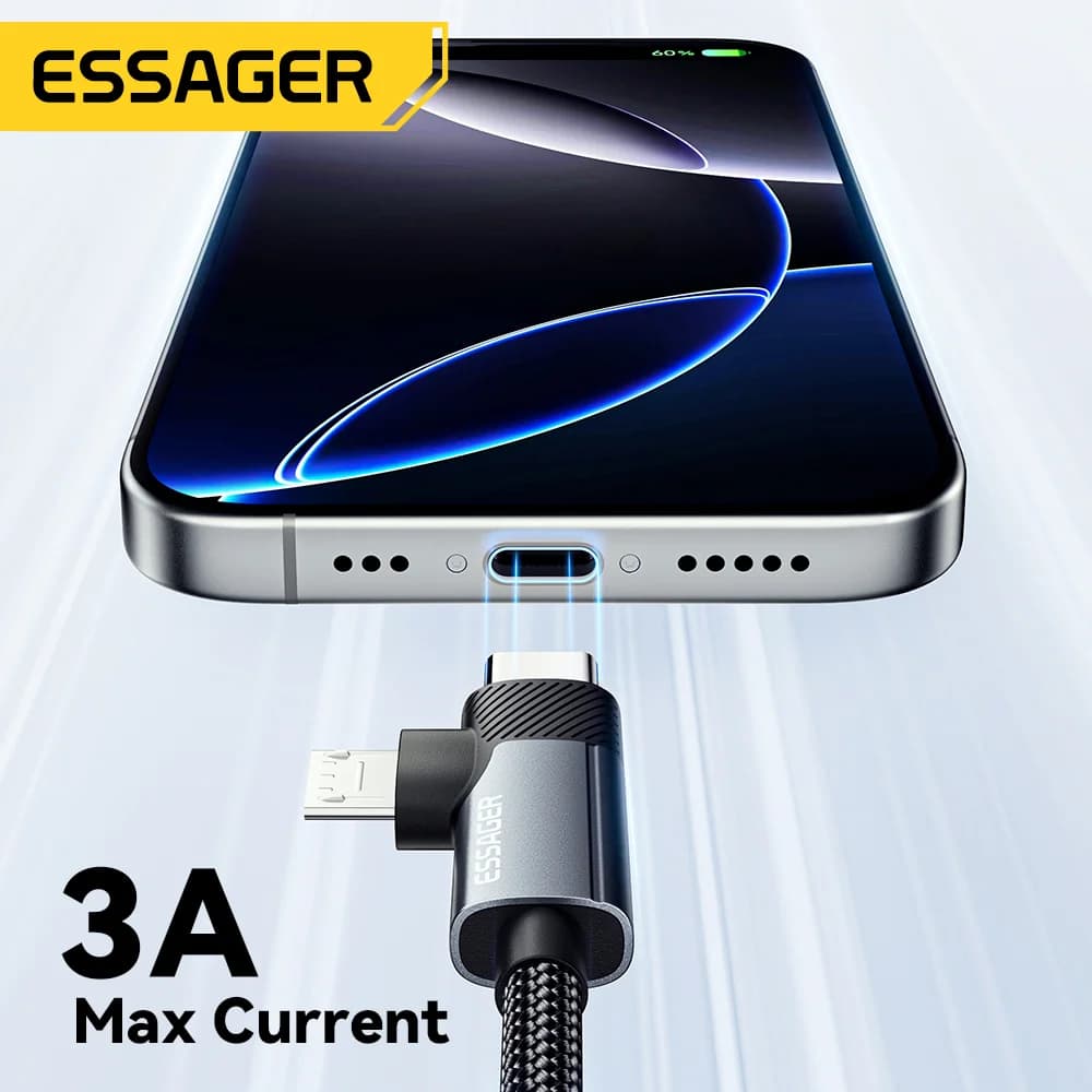 2-in-1 65W PD 고속 충전 케이블 Type-C/USB-A to Micro