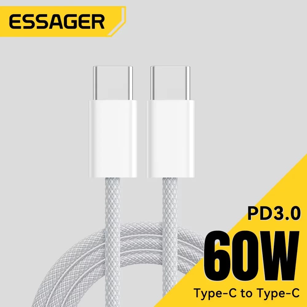 60W USB-C to USB-C 고속 충전 데이터 케이블