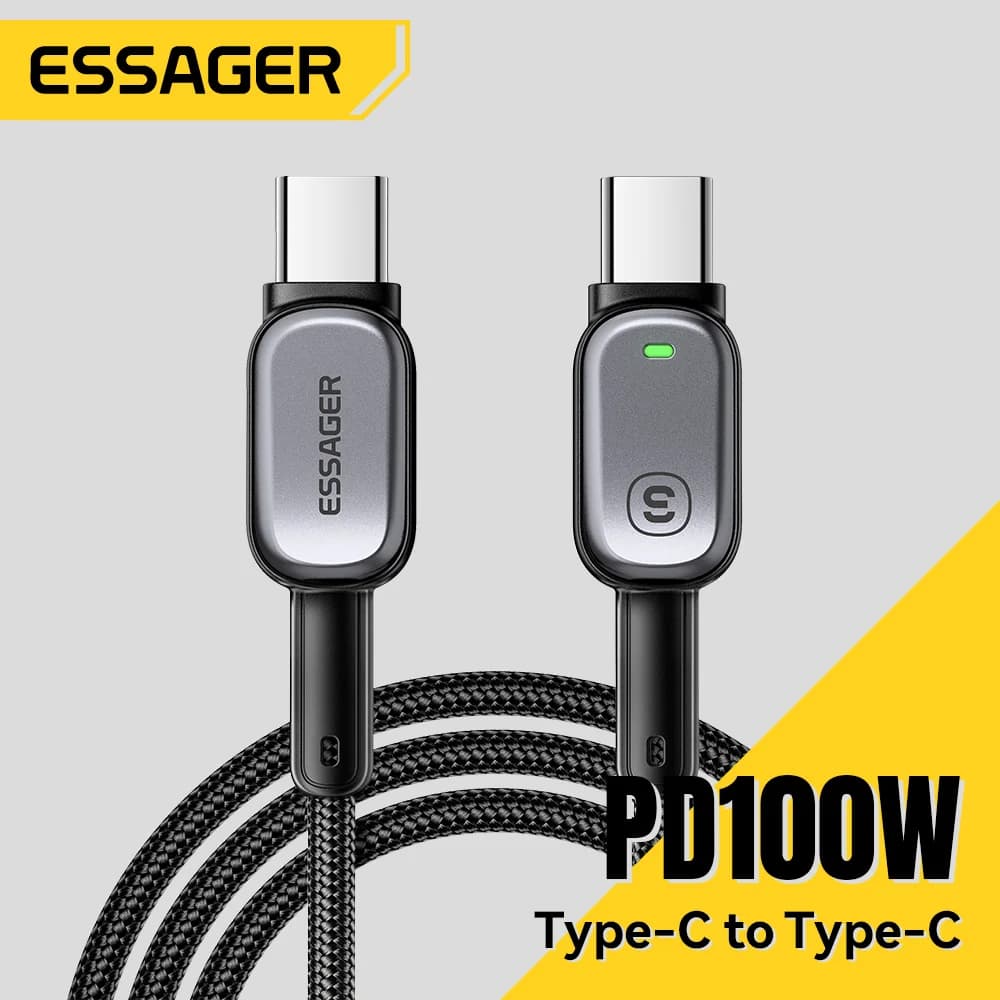LED 표시 100W USB-C to USB-C 케이블, 5A PD 고속 충전